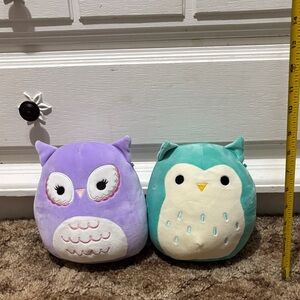 Purple and Teal Owl Plush Toys